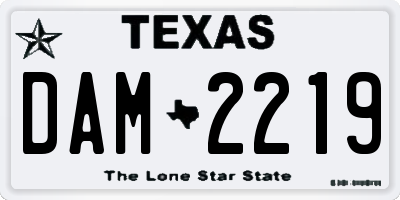 TX license plate DAM2219