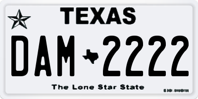 TX license plate DAM2222