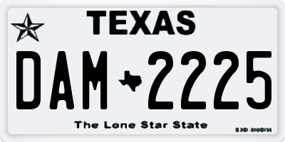 TX license plate DAM2225
