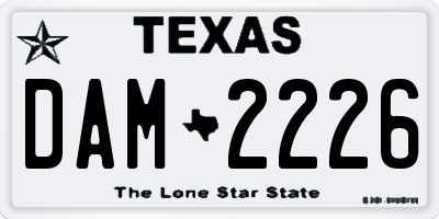 TX license plate DAM2226