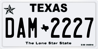 TX license plate DAM2227