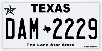 TX license plate DAM2229