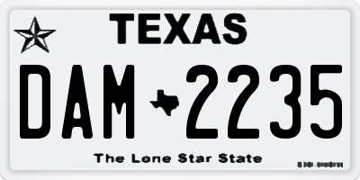 TX license plate DAM2235