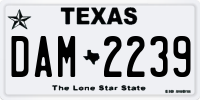 TX license plate DAM2239