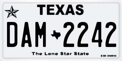 TX license plate DAM2242