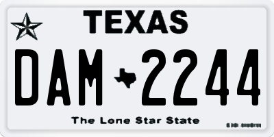 TX license plate DAM2244