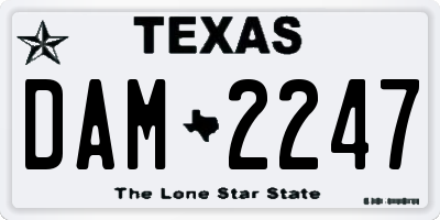 TX license plate DAM2247