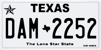 TX license plate DAM2252