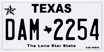 TX license plate DAM2254