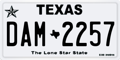 TX license plate DAM2257