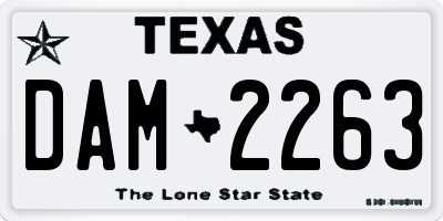 TX license plate DAM2263