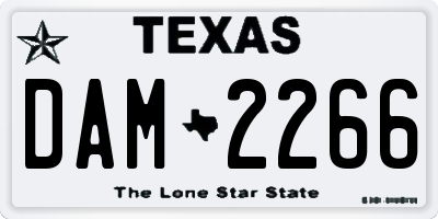TX license plate DAM2266
