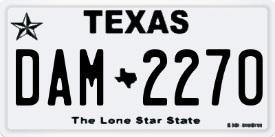 TX license plate DAM2270