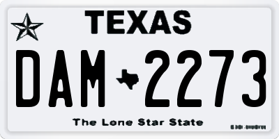 TX license plate DAM2273