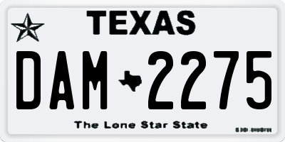 TX license plate DAM2275