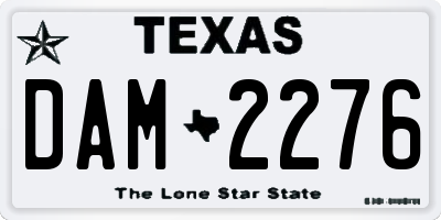 TX license plate DAM2276