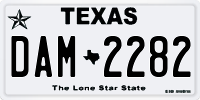 TX license plate DAM2282