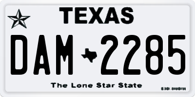 TX license plate DAM2285