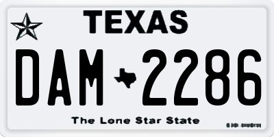 TX license plate DAM2286
