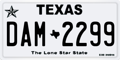 TX license plate DAM2299