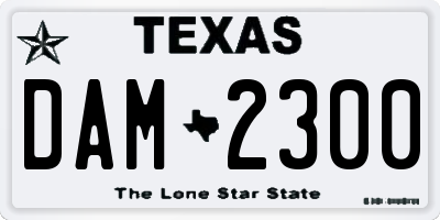 TX license plate DAM2300