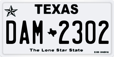 TX license plate DAM2302