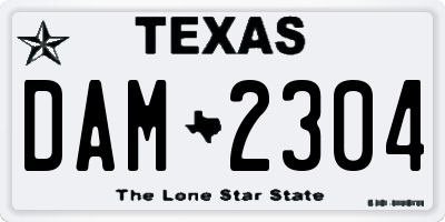 TX license plate DAM2304