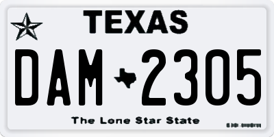 TX license plate DAM2305