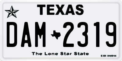 TX license plate DAM2319