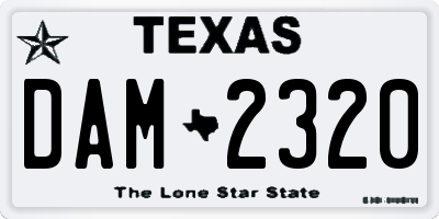 TX license plate DAM2320