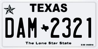 TX license plate DAM2321