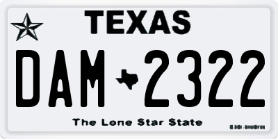 TX license plate DAM2322