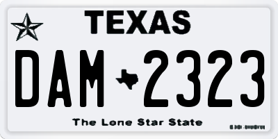 TX license plate DAM2323