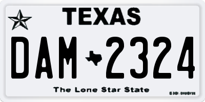 TX license plate DAM2324