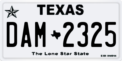 TX license plate DAM2325
