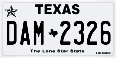 TX license plate DAM2326