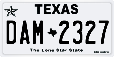 TX license plate DAM2327