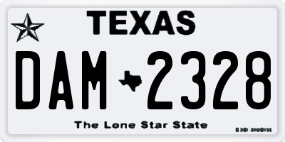TX license plate DAM2328