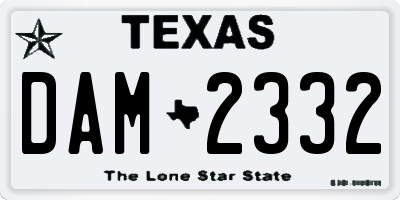 TX license plate DAM2332