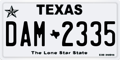 TX license plate DAM2335