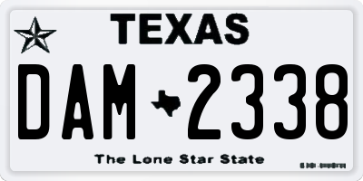 TX license plate DAM2338