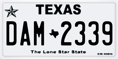 TX license plate DAM2339