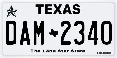 TX license plate DAM2340
