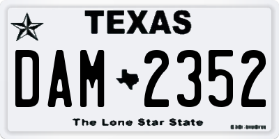 TX license plate DAM2352