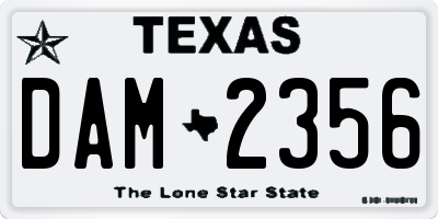 TX license plate DAM2356