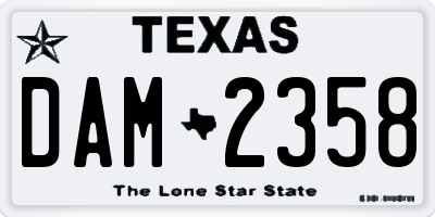 TX license plate DAM2358
