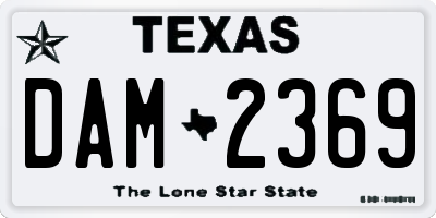 TX license plate DAM2369