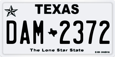 TX license plate DAM2372