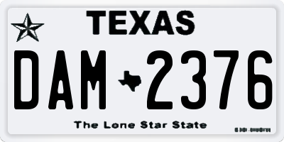 TX license plate DAM2376