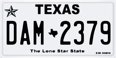 TX license plate DAM2379